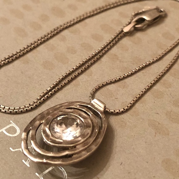 Silpada Sterling Silver CZ Swirl Pendant Necklace